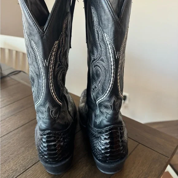 J.B. Dillon Charcoal Snakeskin Men's Boots - Picture 4 of 6